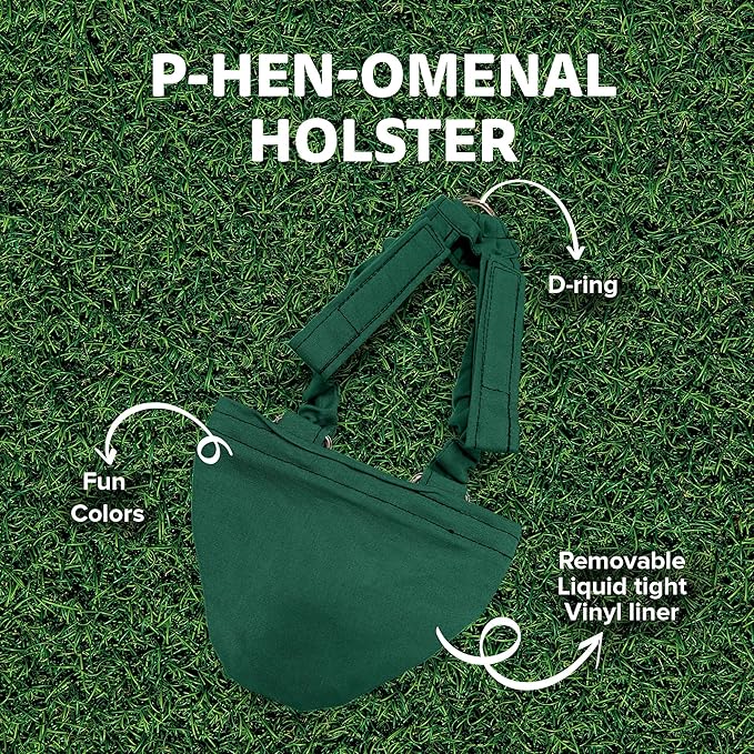 Hen Holster Bikini Diaper, Bird Diaper & Harness for Hens, Roosters, Ducks, Geese - with Removable Vinyl Liner, Adjustable Fit for Outdoor Adventures & Indoor Use - Easy to wear - S/M, Green