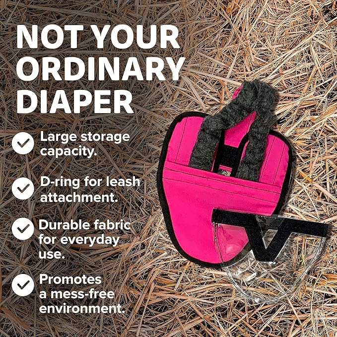 Hen Holster Wrap-Around Bird Diaper & Harness for Larger Pigeons, Small Breed - with Removable Liner, Adjustable Fit for Outdoor Adventures & Indoor Use, Easy to wear - Pink, XS